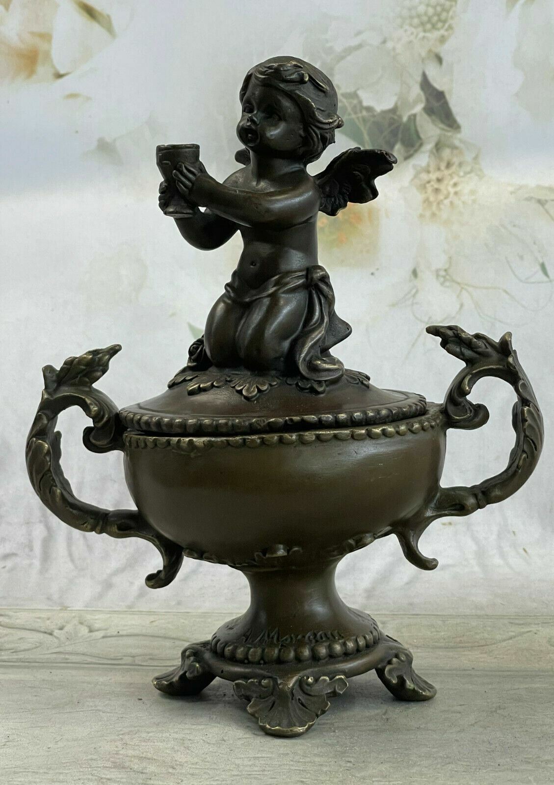 Art Deco Hand Made Jewelry Box Bronze Sculpture Museum Quality Artwork Figure NR