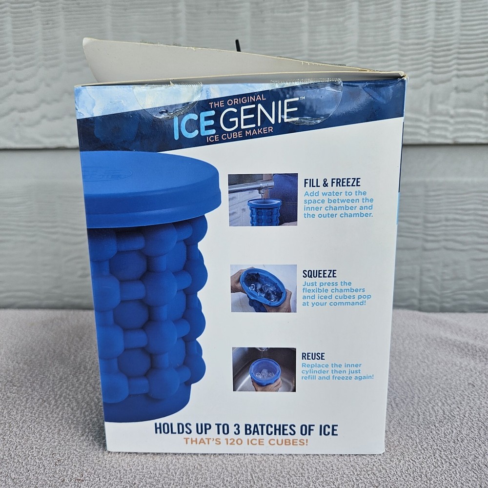 Ice Genie Compact Silicone Ice Cube Maker Fill Freeze Squeeze Space Saver Dorm
