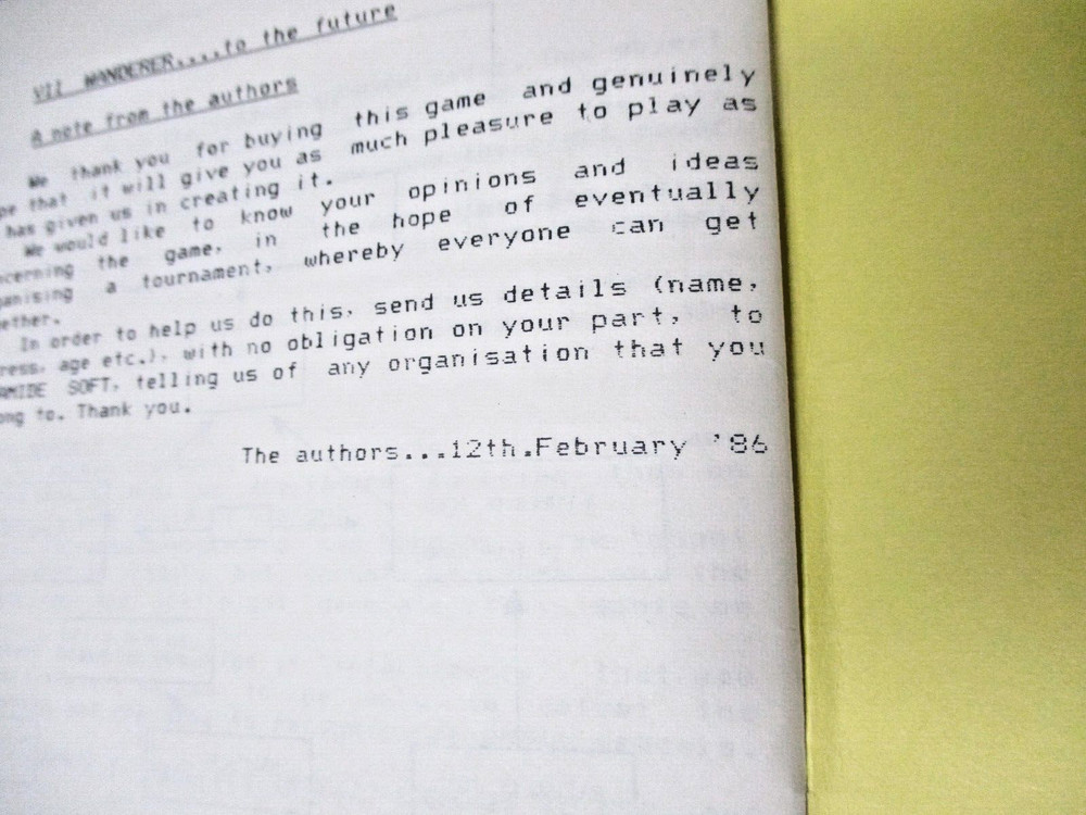 Sinclair QL, Wander 3D Game, Instructions/Manual/Docs, Pyramide 1986 Langlois