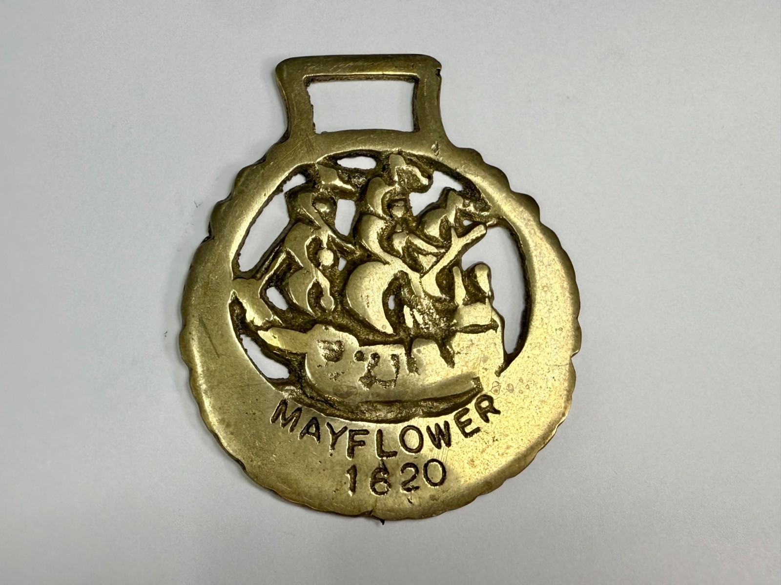 Mayflower Voyage of 1620 Sailing Ship Bridle Harness Horse Saddle Medallion