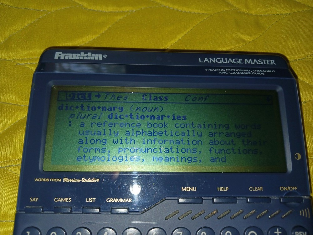 Franklin Language Master LM-6000 Speaking Dictionary Grammar Thesaurus - WORKS!!