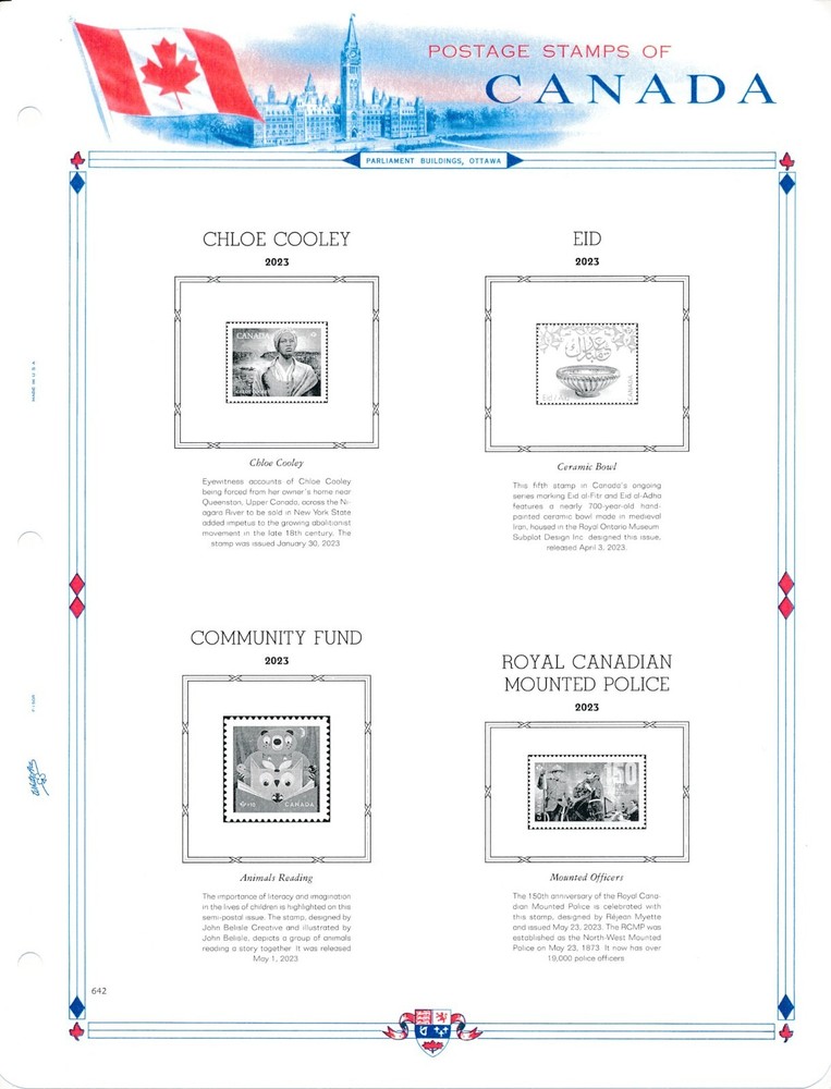 WHITE ACE 2023 Canada Commemorative Singles Stamp Album Supplement CC-68 NEW!