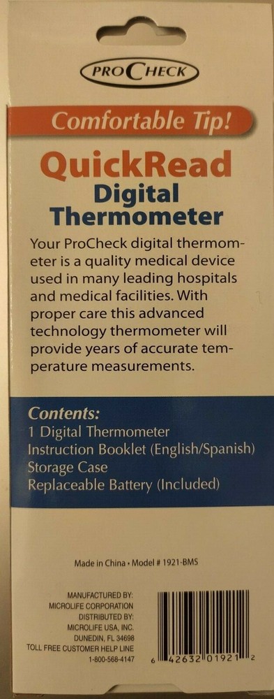 Procheck QuickRead Thermometer Family/Child Temperature - 20 seconds
