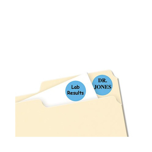 Avery Print/Write Self-Adhesive Removable Labels,0.75 Inch Diameter,Light Blue,