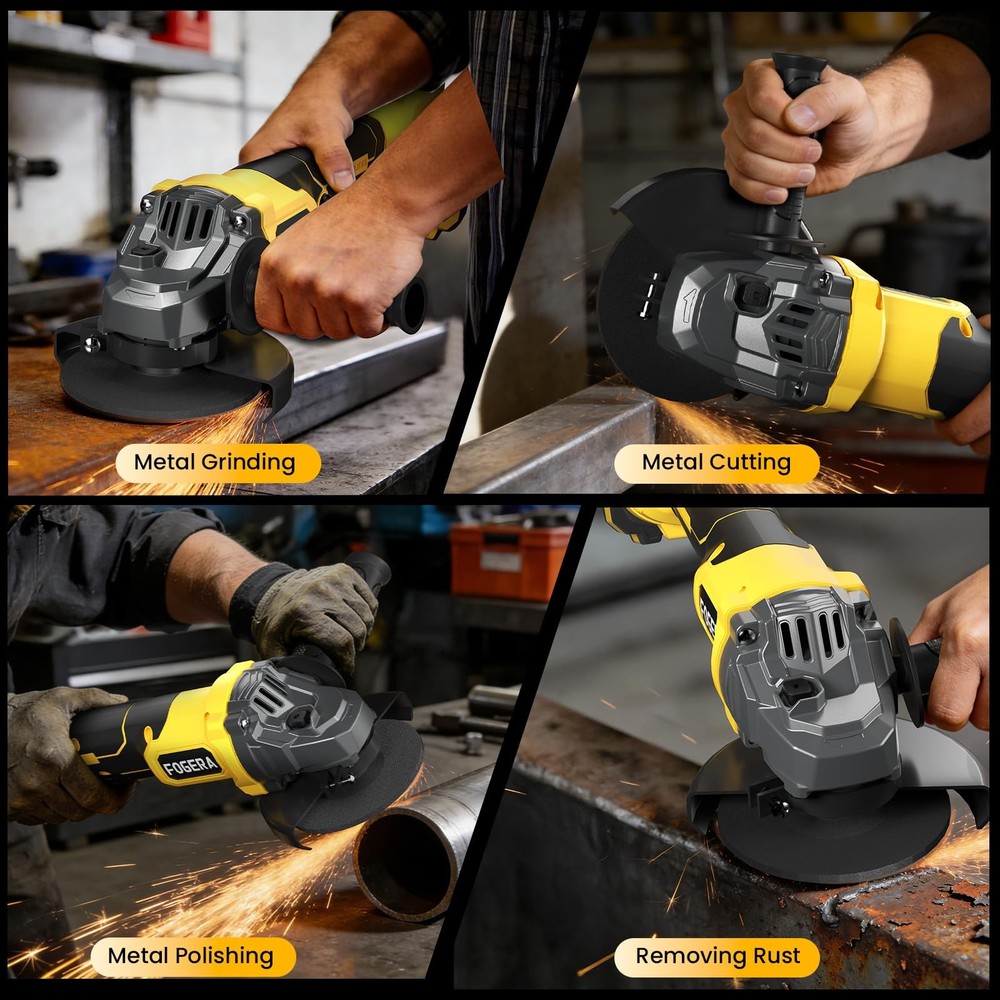Cordless Angle Grinder, 4-1/2 Inch Power Grinder Tools Compatible with Dewalt...
