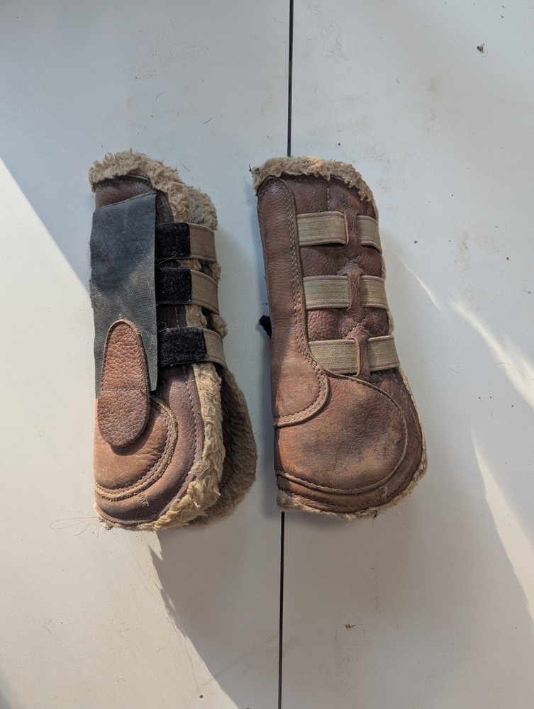 Unbranded Brown Leather Tendon Jump Front Boots