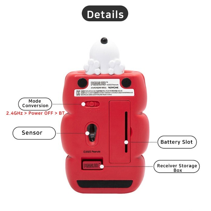PEANUTS Snoopy Figure Bluetooth Wireless Mouse(Free Ship)