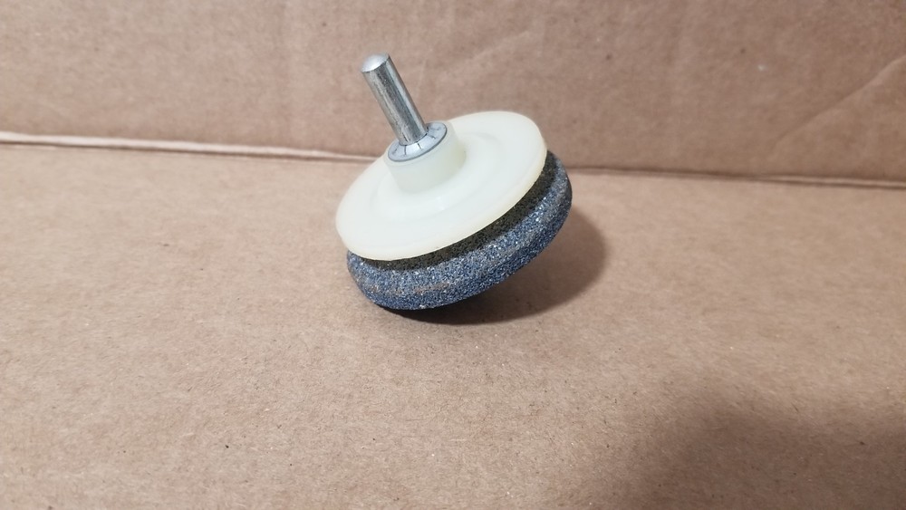 Lawnmower blade Drill attachment Sharpening stone , VGC