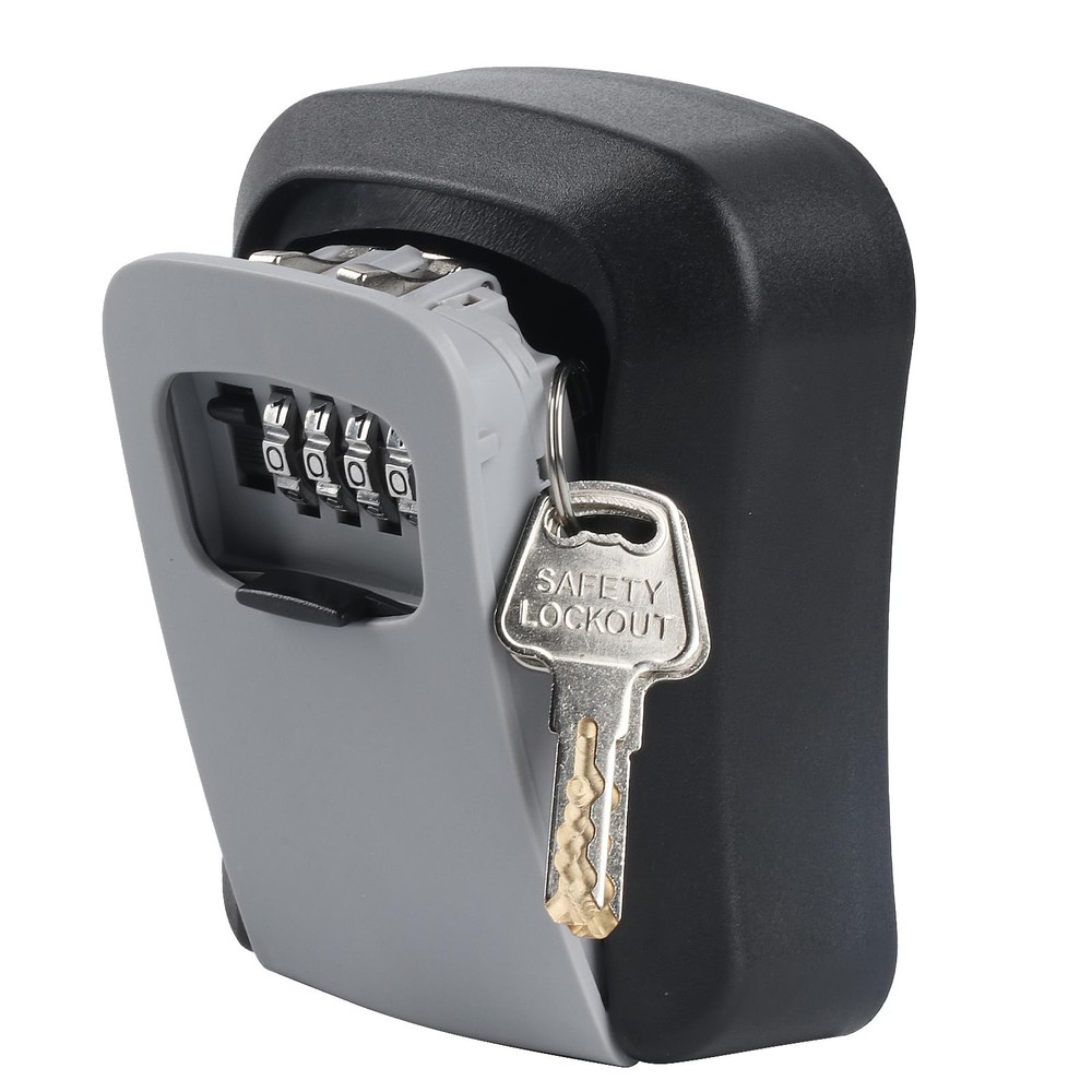 Key Lock Box for Outside, Wall Mounted, Waterproof Resettable Code Safe Secur...