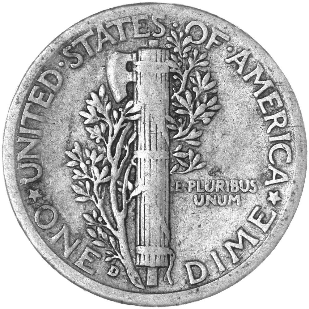 1939 D Mercury Dime 90% Silver Fine FN