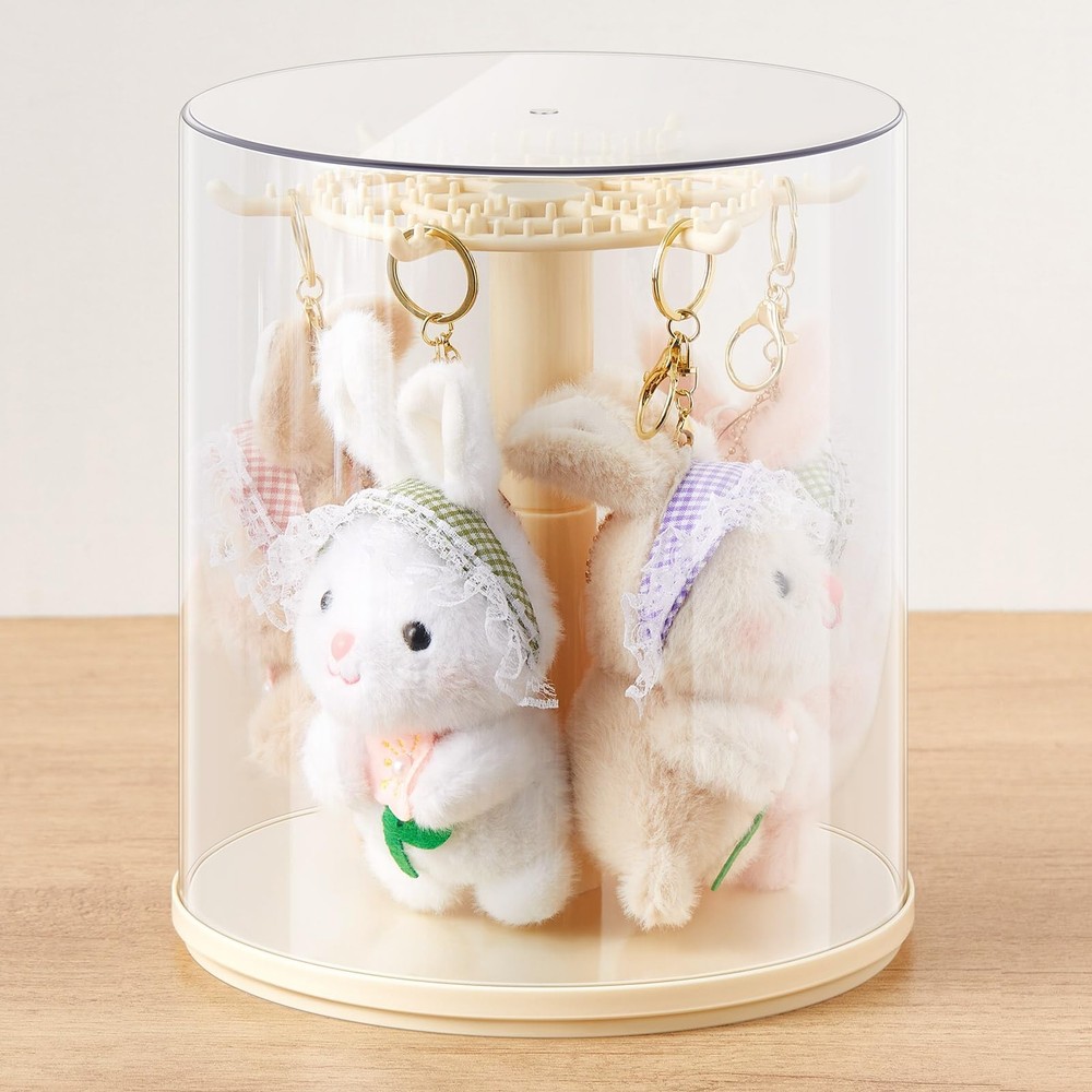 Rotating Doll Display Case, Clear Transparent 360° View Dustproof Showcase fo...