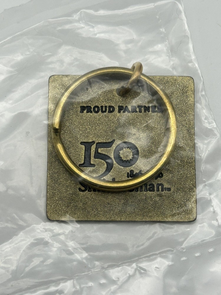 Intel Smithsonian 150 Anniversary 1846–1996 Metal Keychain With Computer Chip