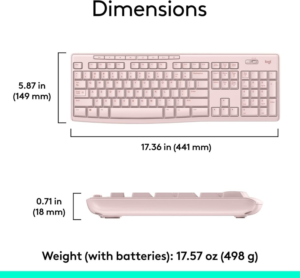 Logitech MK270 Full-size Wireless 2.4G Membrane Keyboard and Mouse Bundle PC/MAC