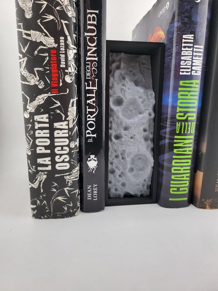 Moon Surface Book Nook - Sci-Fi Shelf Insert