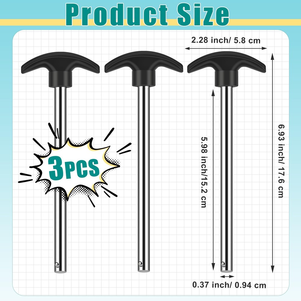 3PCS Weight Stack Pins, 6 " Locking Space Gym Pin Weight Stack for Lifting Ma...