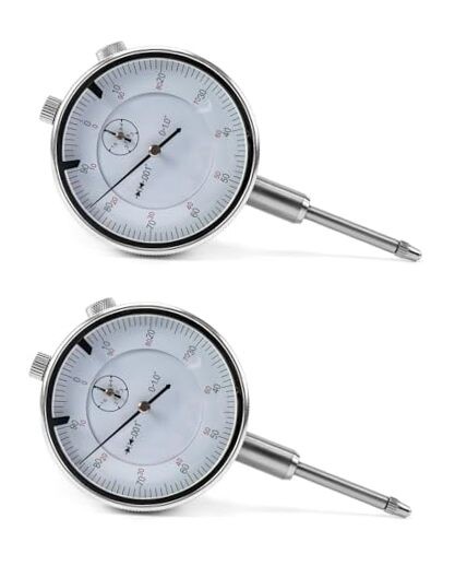 0-1 Inch Dial Indicator with Carbide Anvil - 2 Pack - 0.001 Inch Resolution
