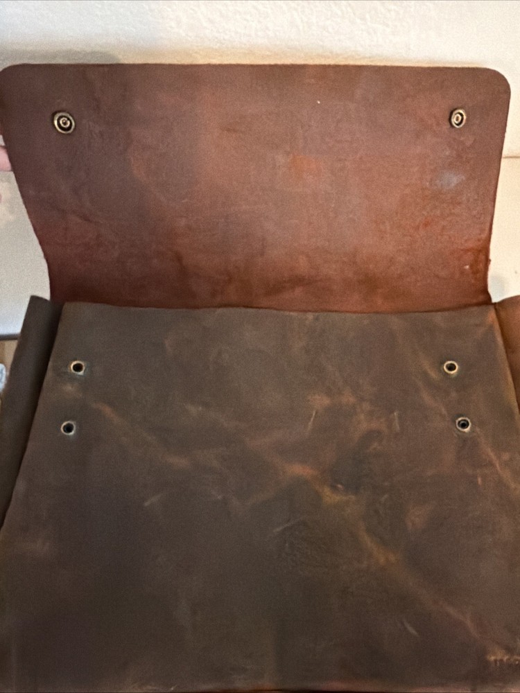 Vintage Leather Folder Document Holder/File Case/Document Portfolio, Office & Wo