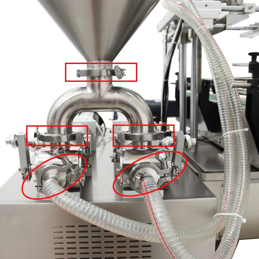 110V Double Nozzle Automatic Paste Liquid Filler 100-1000ml w/Conveyor System