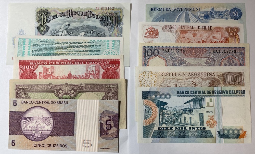 Old interesting foreign currency 15 pcs. (#817) mixed grades