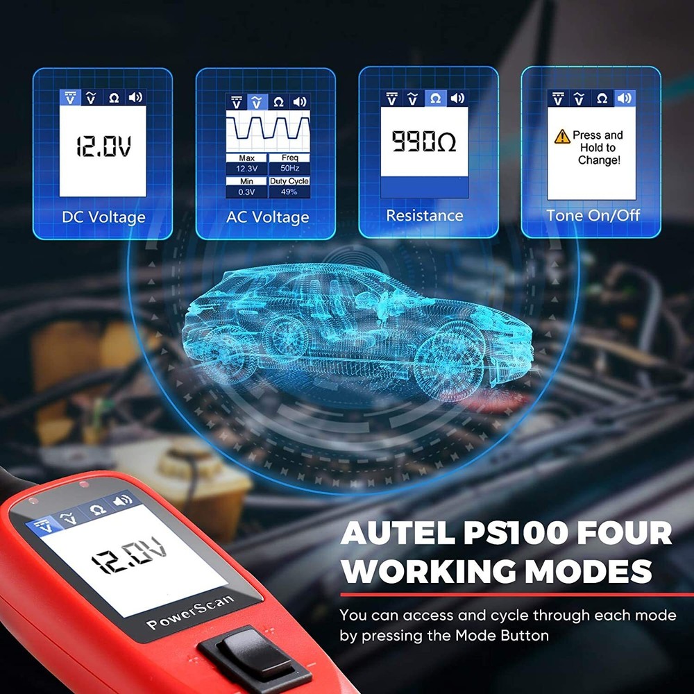 2025 Autel PowerScan PS100 Circuit Tester Electrical Diagnostic Power Probe