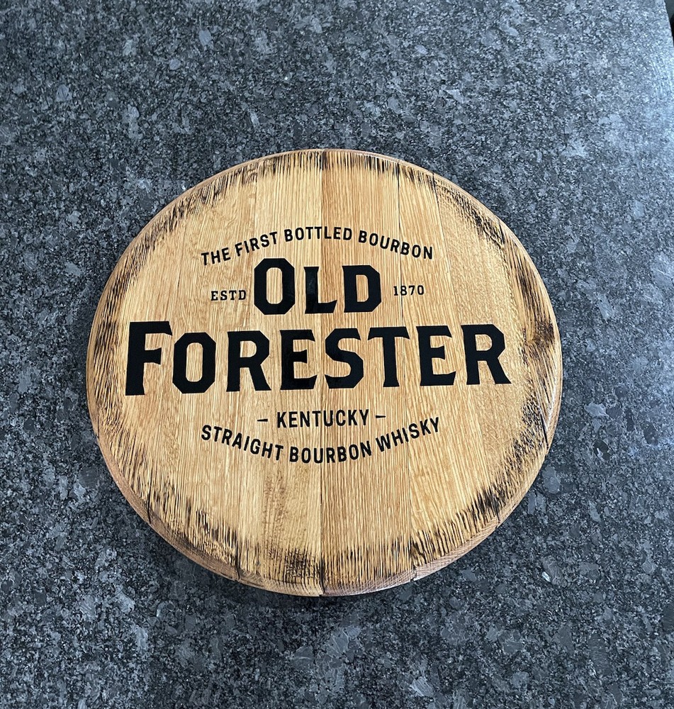 Authentic Old Forester Bourbon Barrel Head 21.5” Dia.