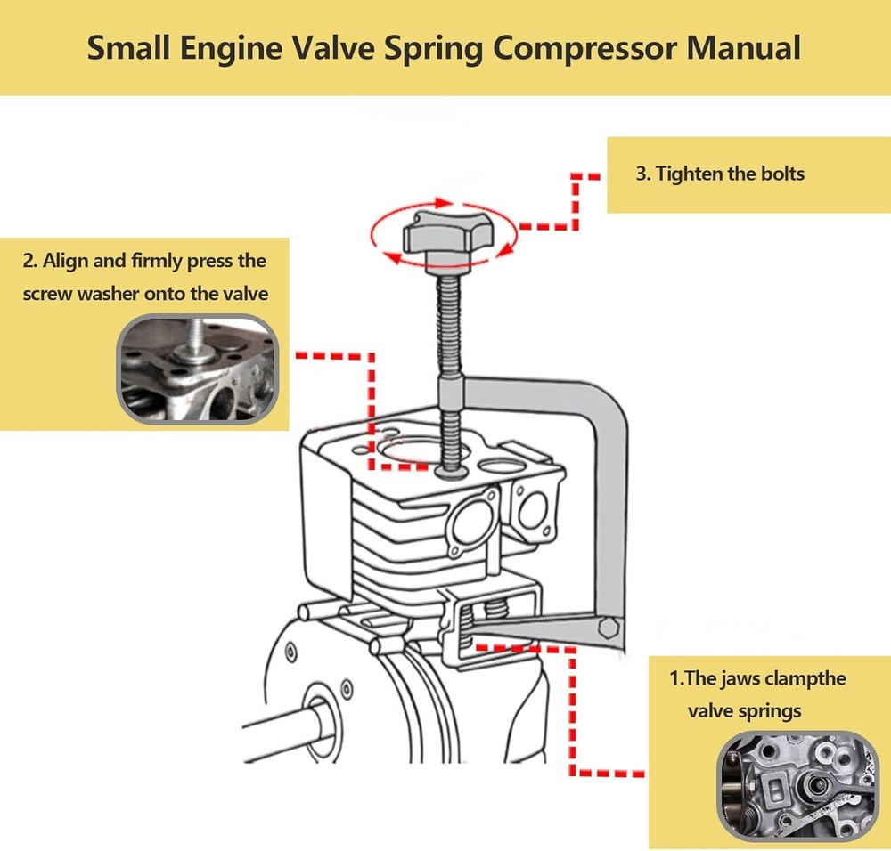 23300 Small Engine Valve Spring Compressor Tool For 3/4" to 1-1/16" Valve Spring