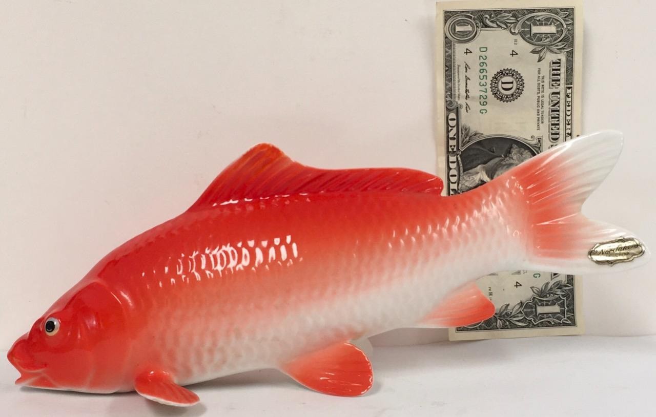 Noritake Koi Fish figurine Japan Japanese gold Nippon vintage MINT LARGE
