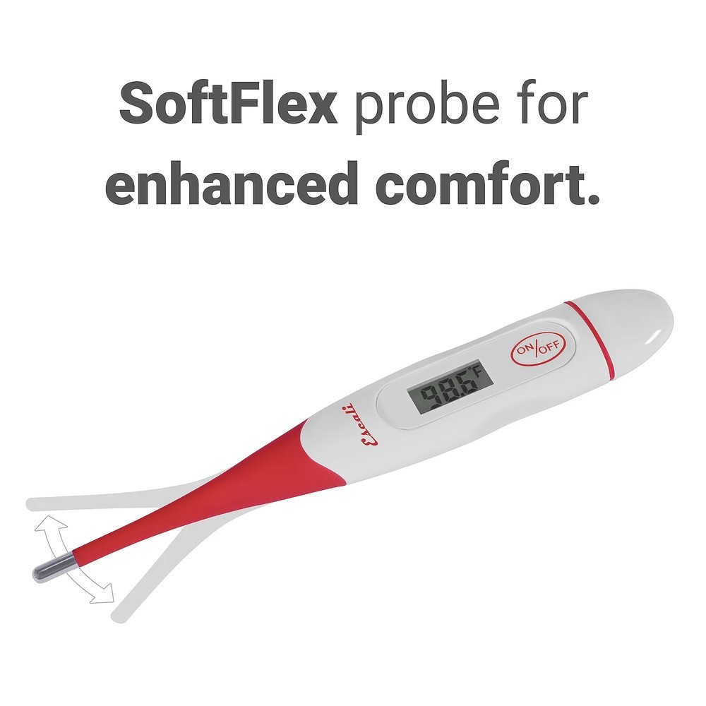 Escali Digital Body Temperature Thermometer w SoftFlex Probe Includes Battery