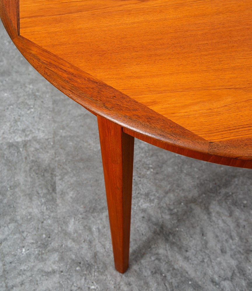 Mid Century Danish Dining Table Teak Round Square Expanding leaf Oval Denmark