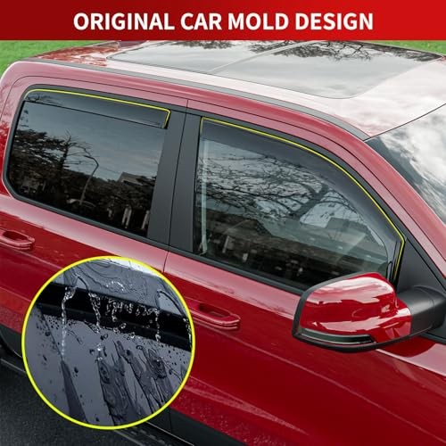 Side Window Visor Deflector Compatible with 2019-2025 Dodge Ram 1500 Crew Cab