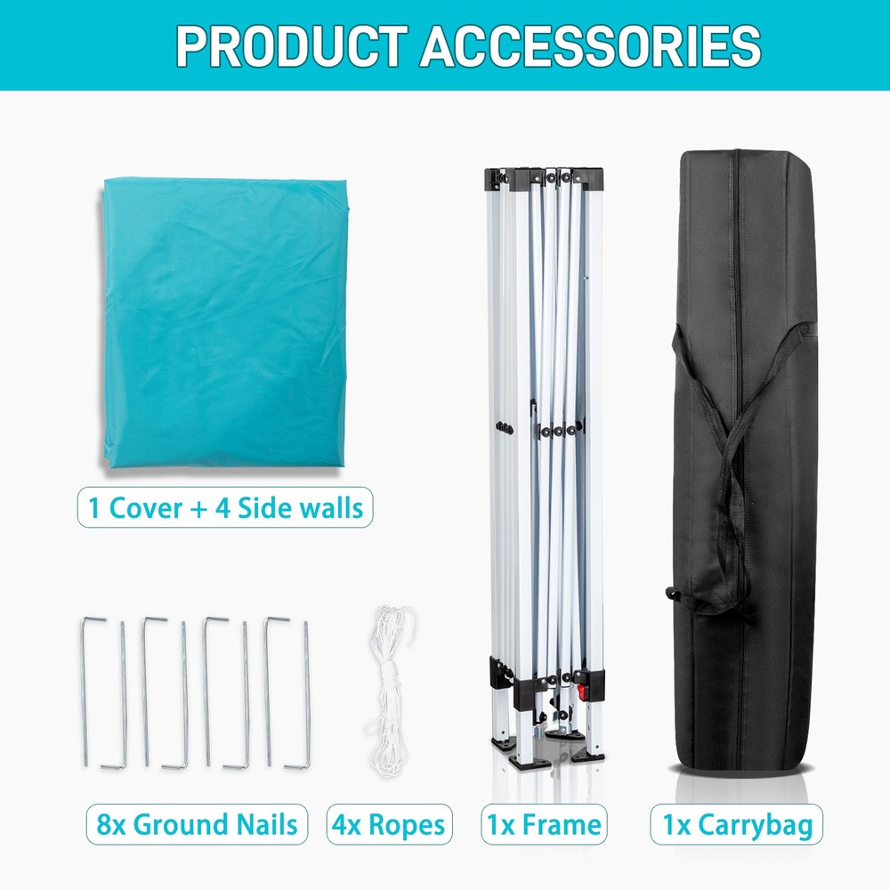 6.5X6.5FT Two Doors & Two Windows Practical Waterproof Right-Angle Folding Tent