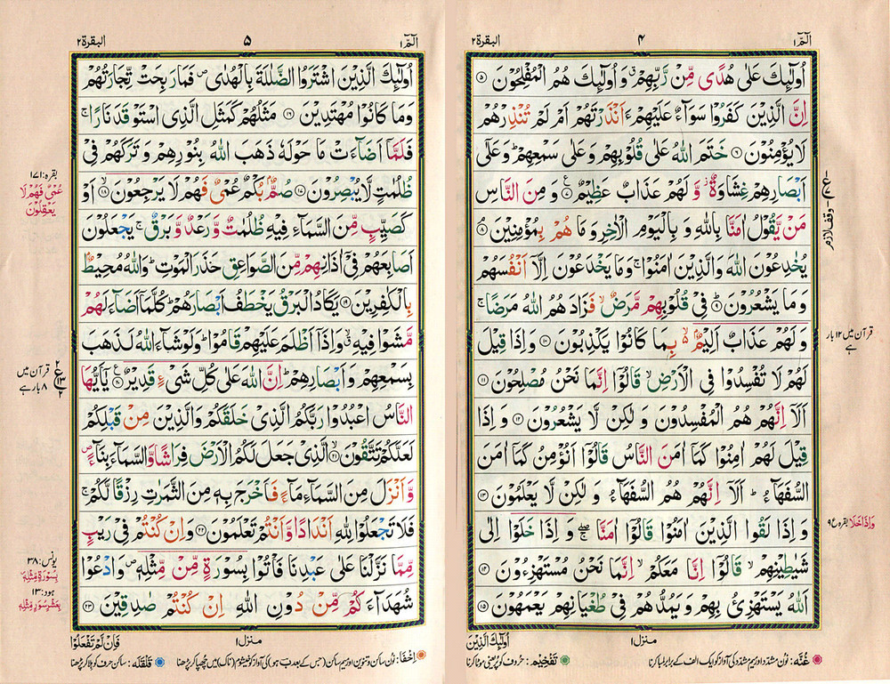 Holy Quran Color Coded with Tajweed Rules - Medium Size (15 Lines) - Ref. H24/D