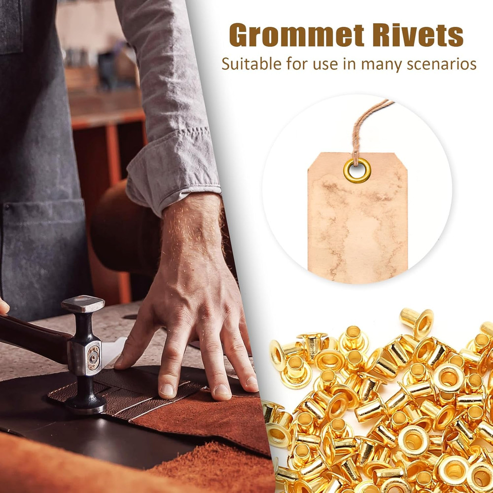 2MM Tiny Grommets Eyelets 200 Pcs, Self Backing Eyelets for Bead Cores, Clothes,
