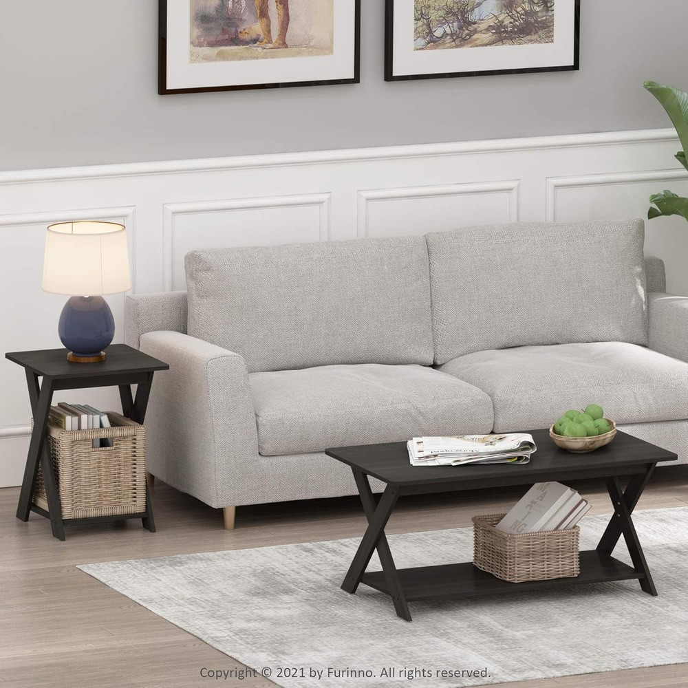 FURINNO Modern Simplistic Coffee Table, Espresso