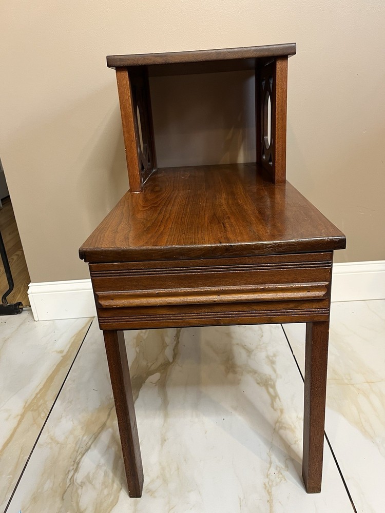 Mid-Century Step End Table / Side Table With Drawer