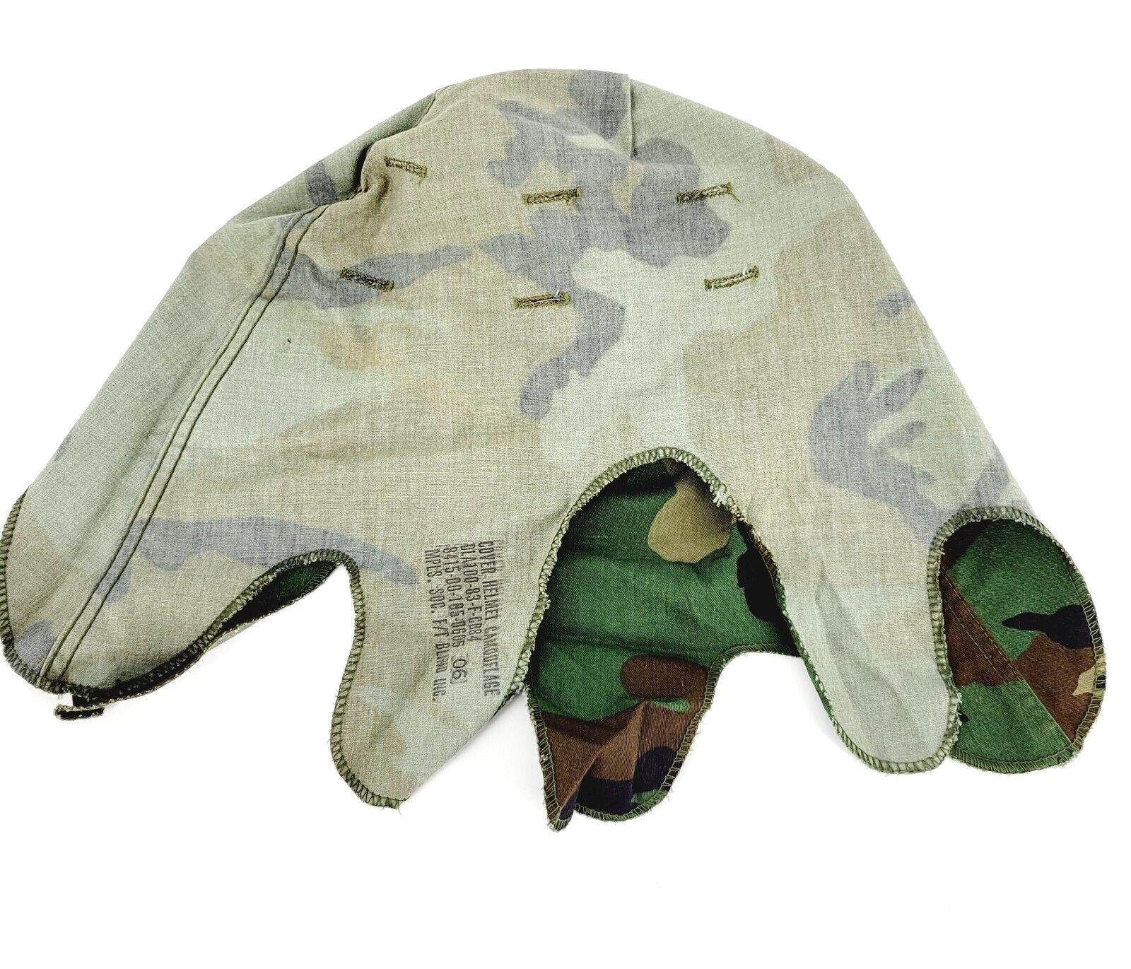 USGI Woodland Camouflage M-1 Helmet Cover DLA 1980s Steel Pot M81