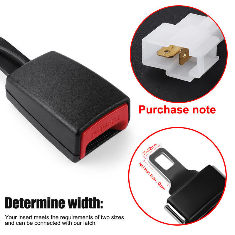 NEW Car Front Seat Belt Buckle Padding Socket Plug Connector with Warning Cable