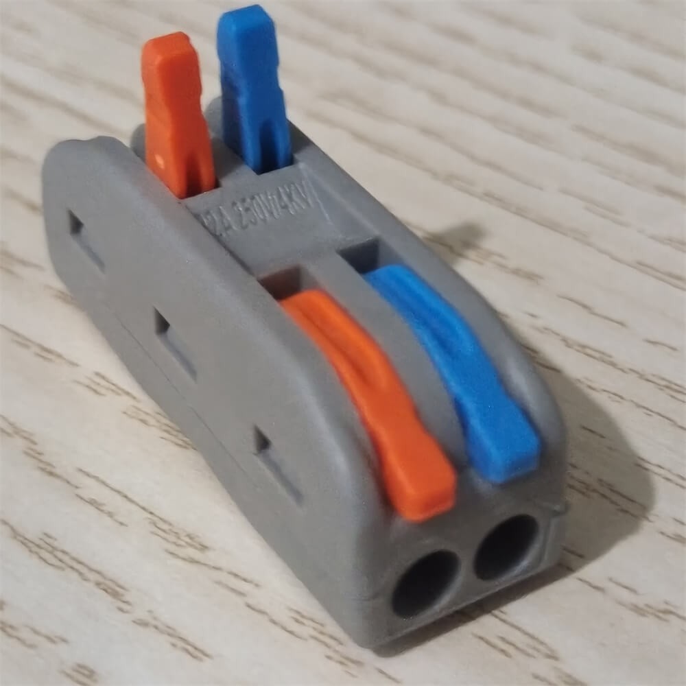 10pcs Reusable Electrical Cable Wire Connector 2 Way Spring Lever Terminal Block