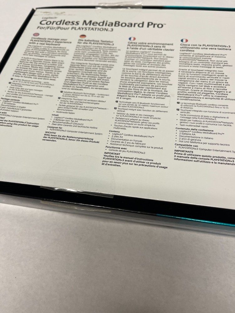 Logitech MediaBoard Pro Bluetooth Keyboard for PS3 HTPC Wireless Keyboard