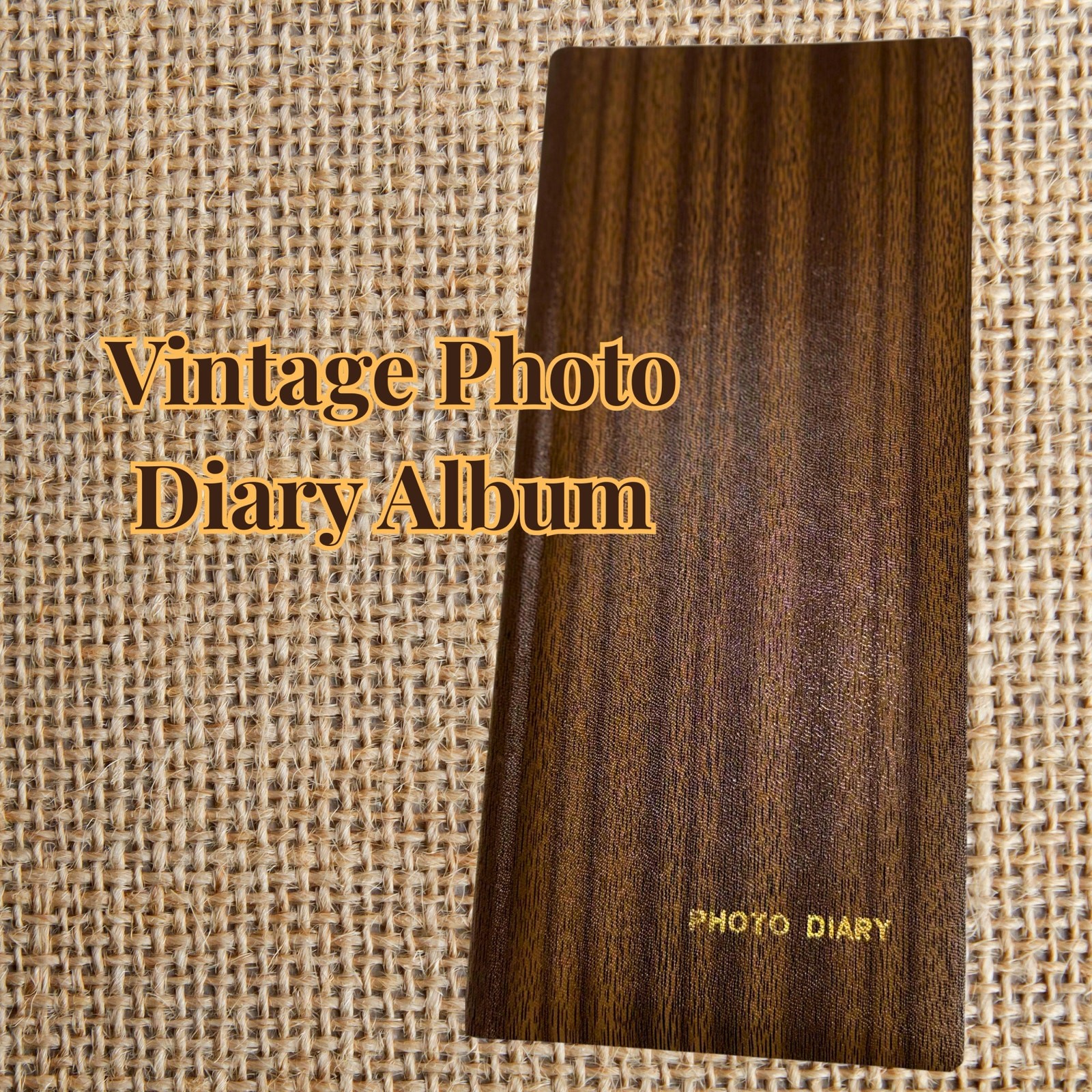 Vintage Photo Diary Album Made in Japan | 1970s–80s Faux Woodgrain Photo Sleeves