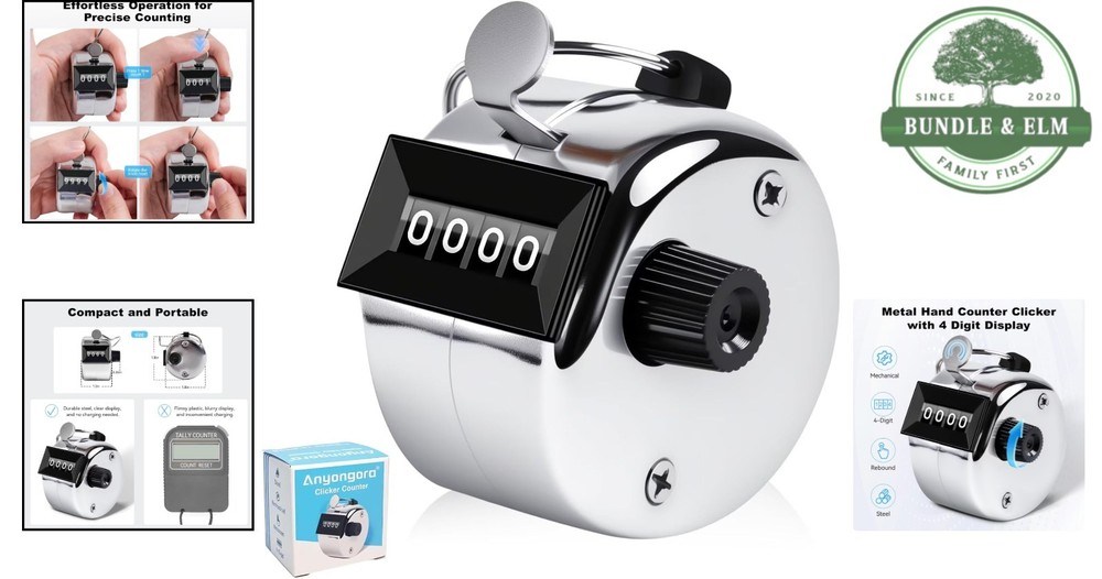 Compact Metal Clicker Counter with Tactile Feedback for Accurate Tracking