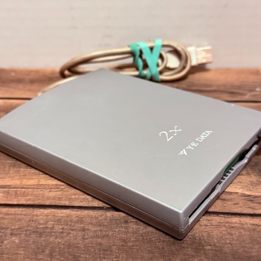 Y-E Data 2x USB External Floppy Disk Drive YD-8U12 w Disk Vintage