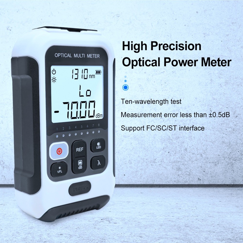 Optical Fiber Power Meter White Fiber Optic Tester For Communication Engineering