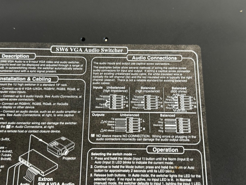 Extron SW6 HDMI Video/Audio Switcher