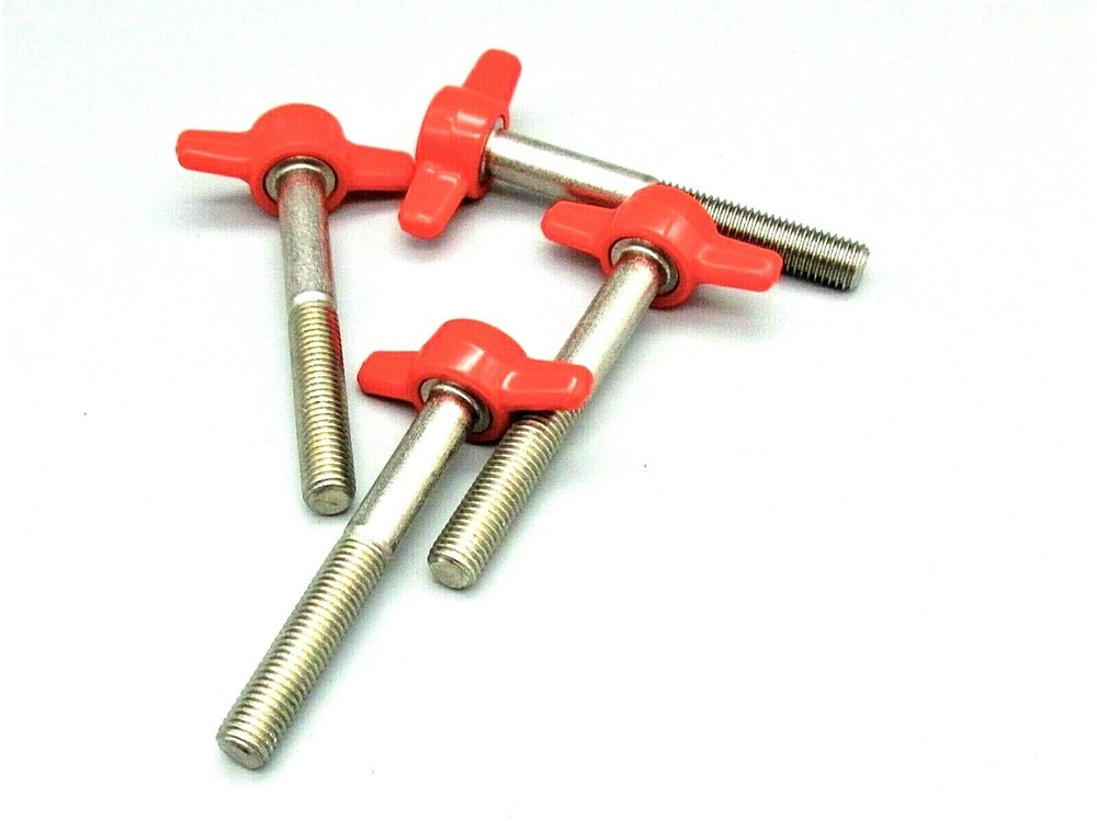 1/4-28" Fine Thread Thumb Screws Tee Knobs Various Colors & Sizes 4 per Pack
