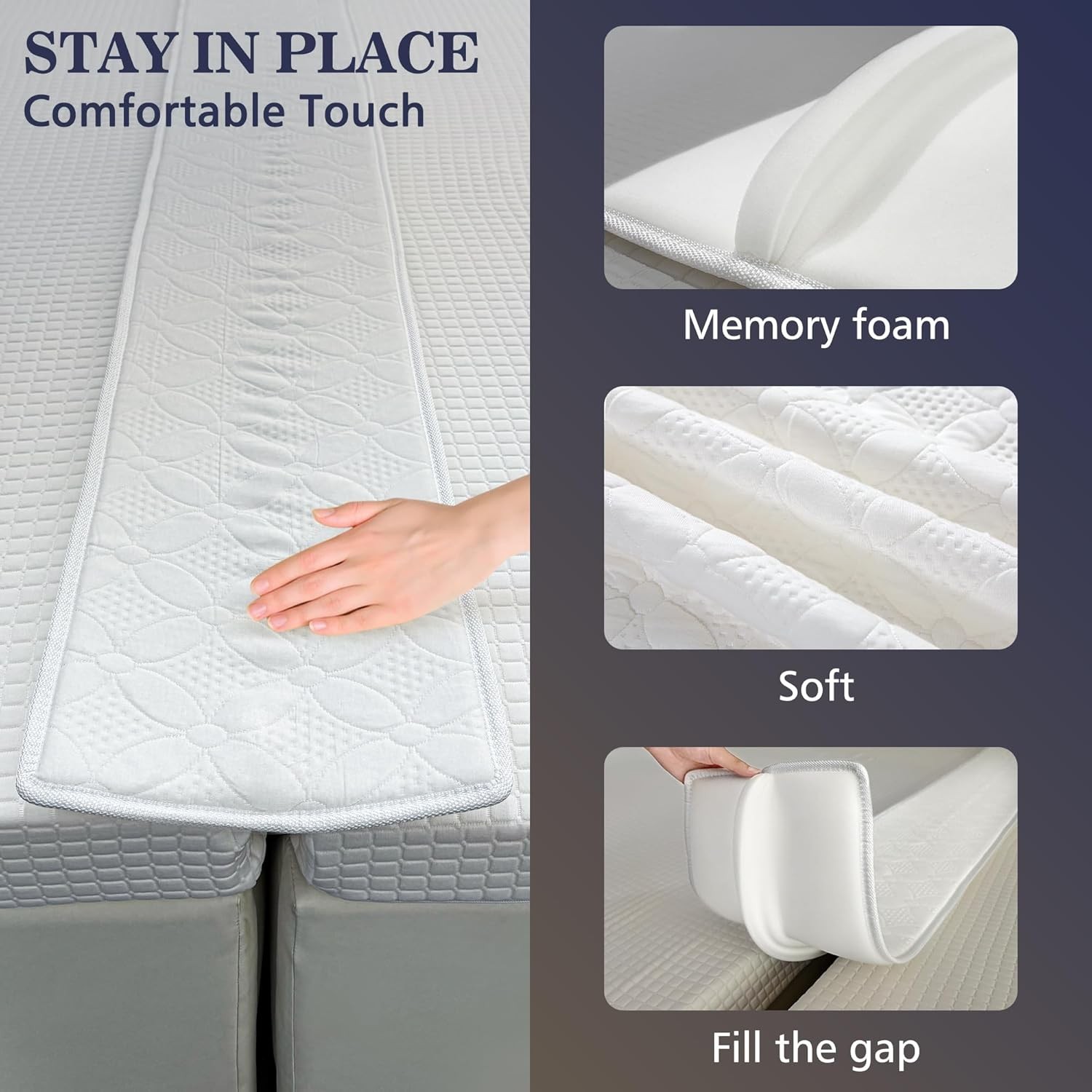 Bed Bridge Twin Size to King Size Bed, Memory Foam Waterproof Mattress Gap Fille