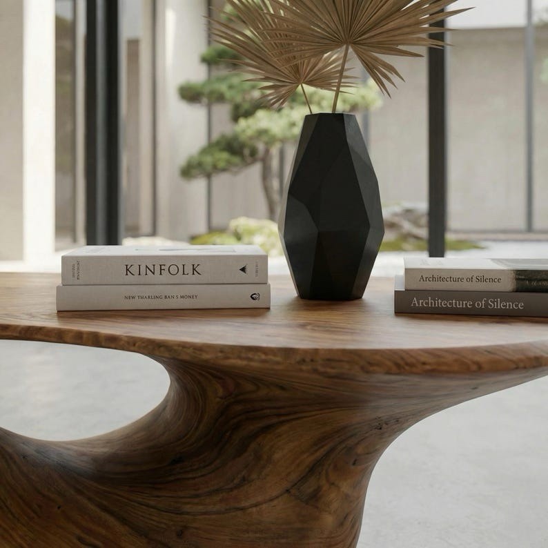 Solid Wood Coffee Table, Hand Carved