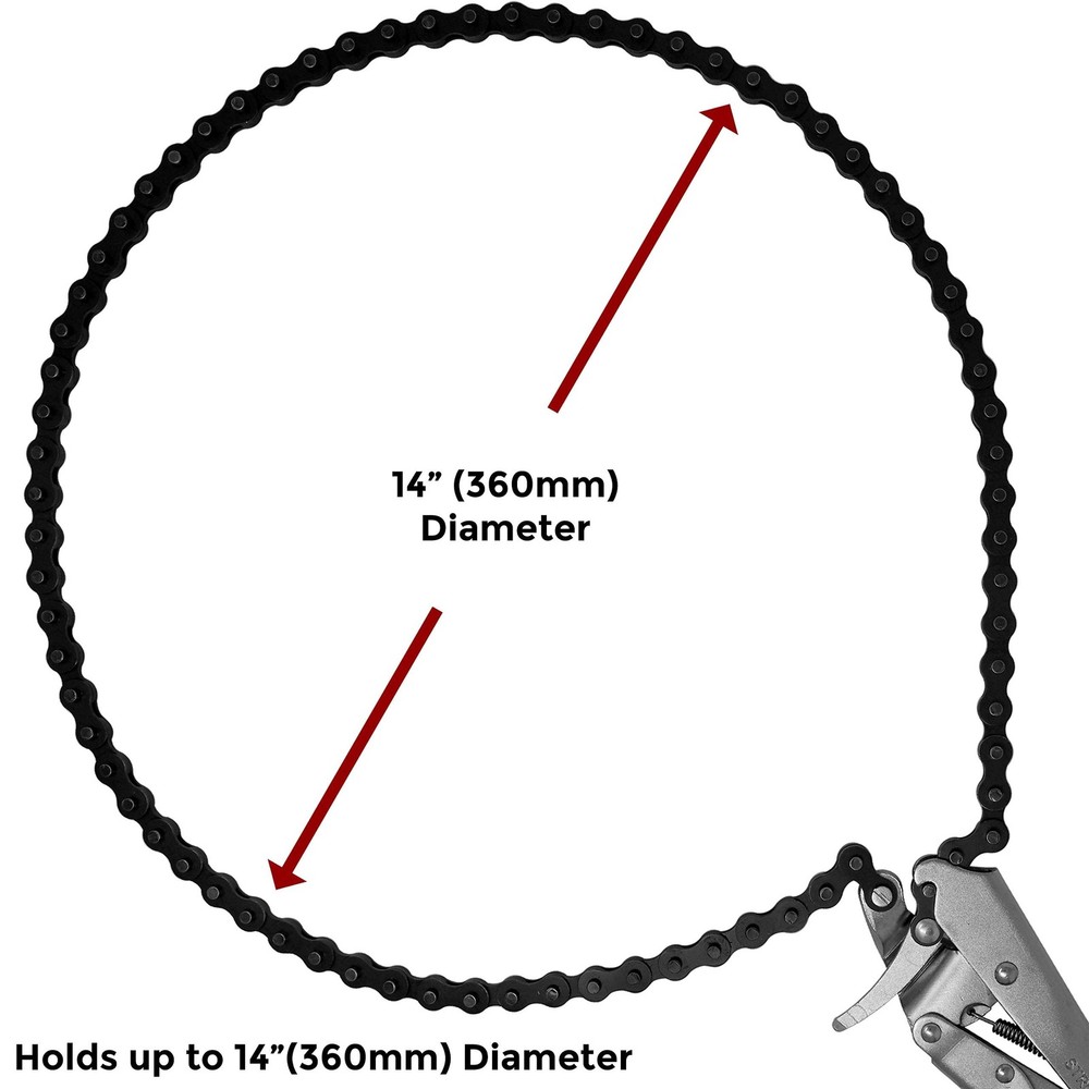 Strong Hand Tools Locking Chain Pliers, Removable 48″ Chain, Holds Up To 14" ...