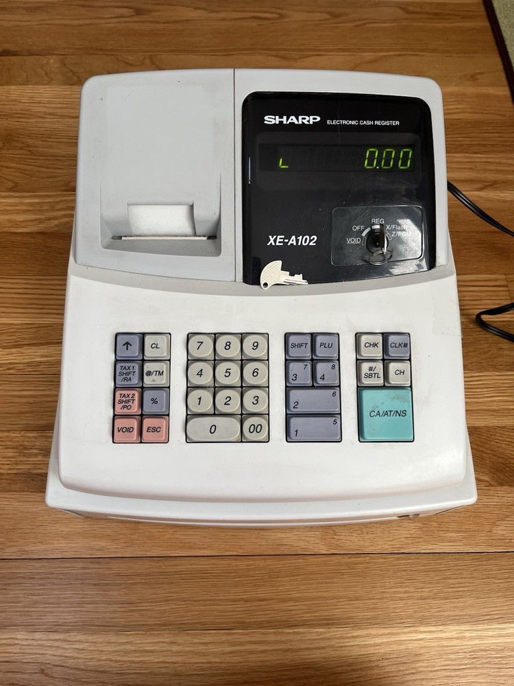 Sharp XEA102 Electronic Cash Register, Tested And Working - Two Keys!