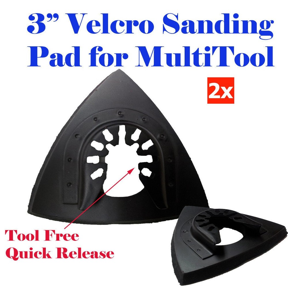 2x 3" Oscillating Multi Tool Sanding Pad wood working Quick Release arbor